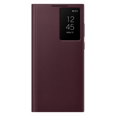 Samsung Clear View Cover for Galaxy S22 Ultra - Burgundy